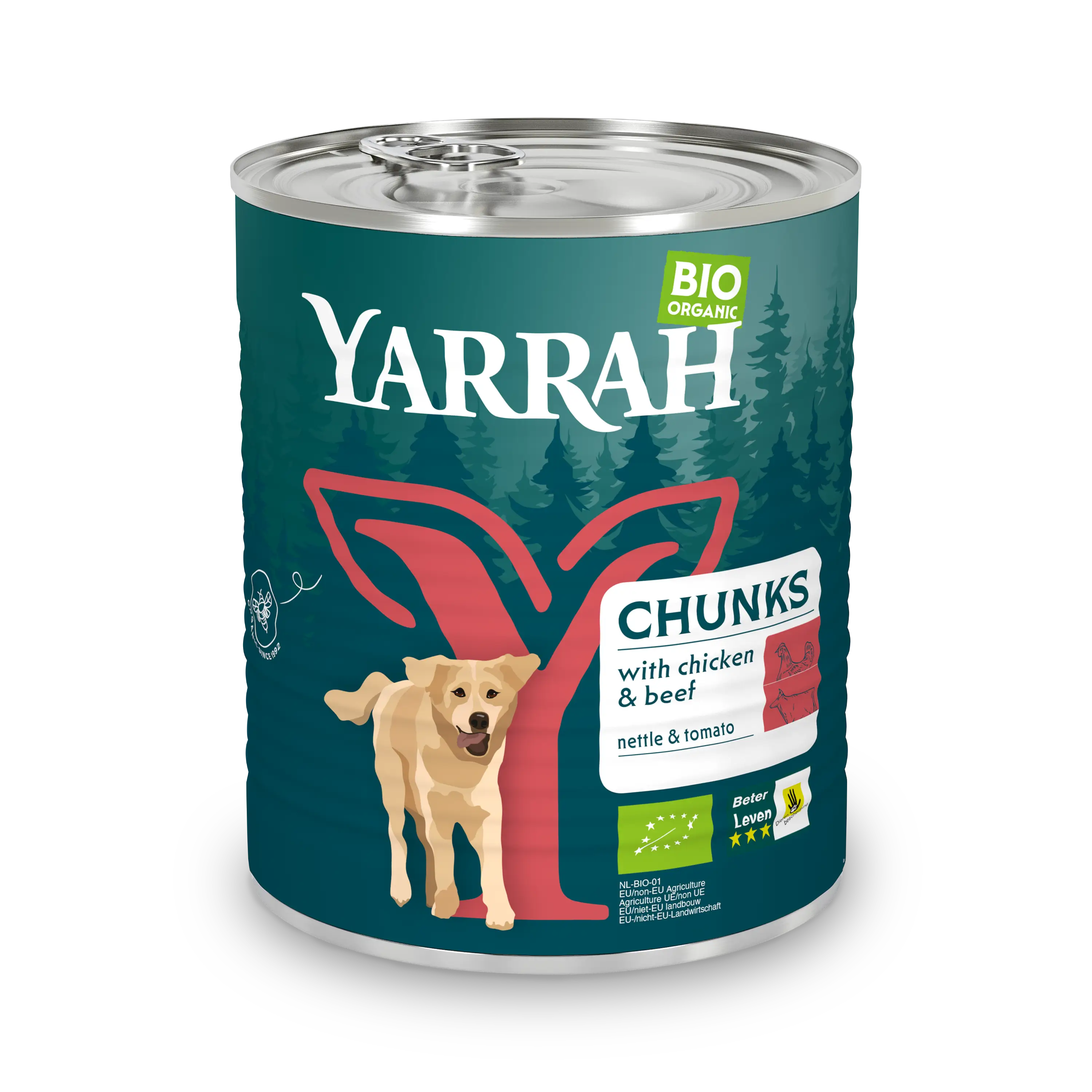 Biologisch hondenvoer chunks met rund