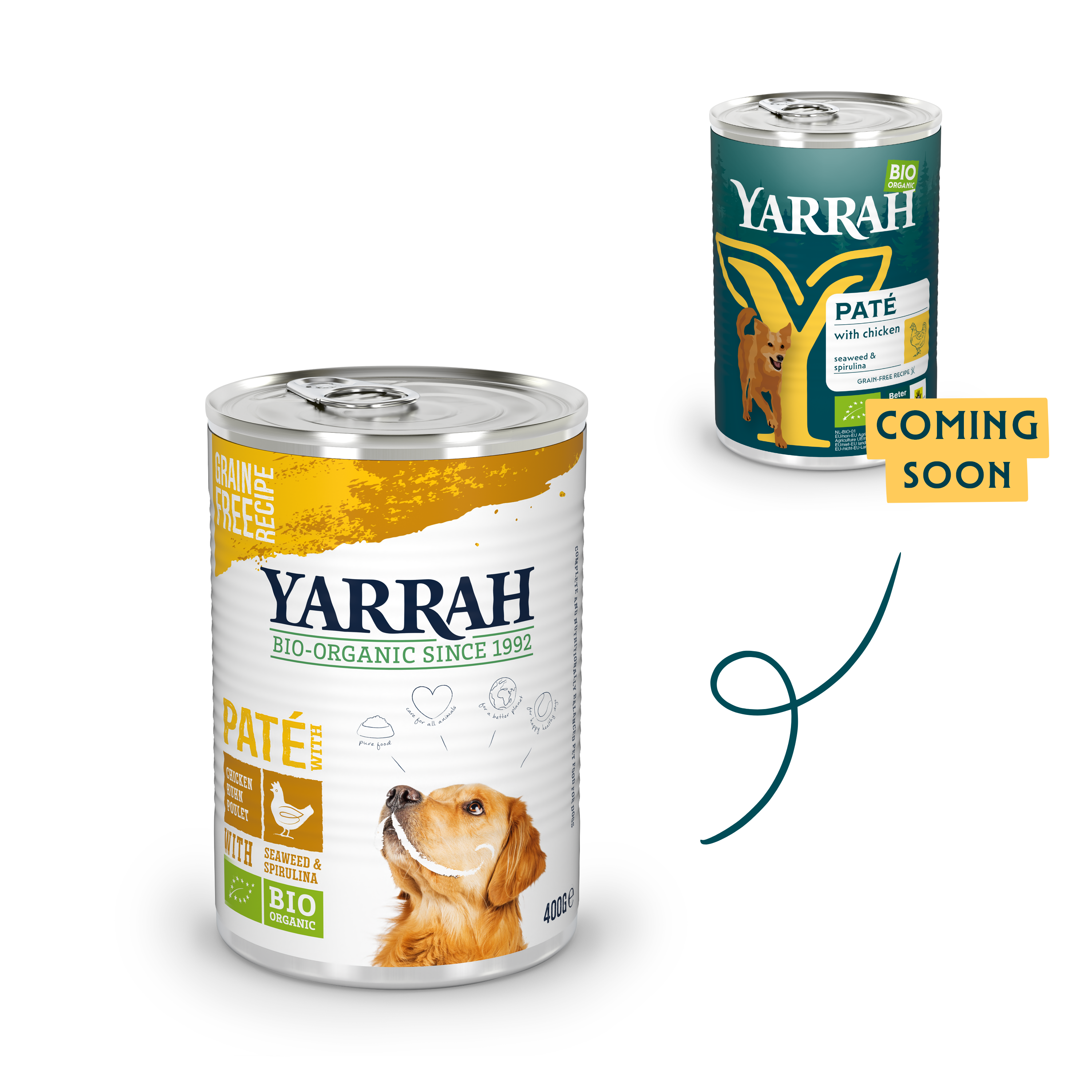 Organic dog food pâté with chicken