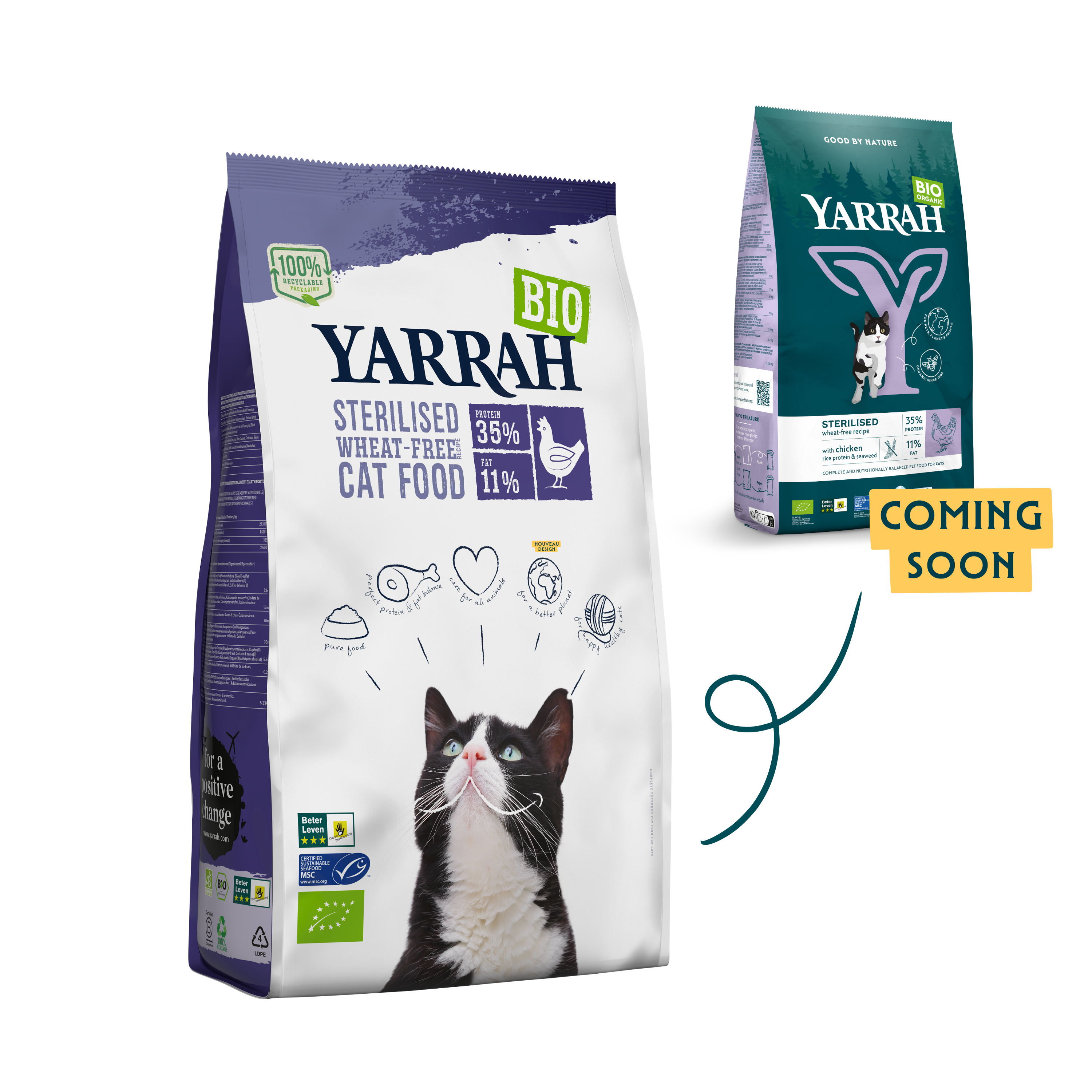 Organic Wheat-Free dry cat food for sterilised cats