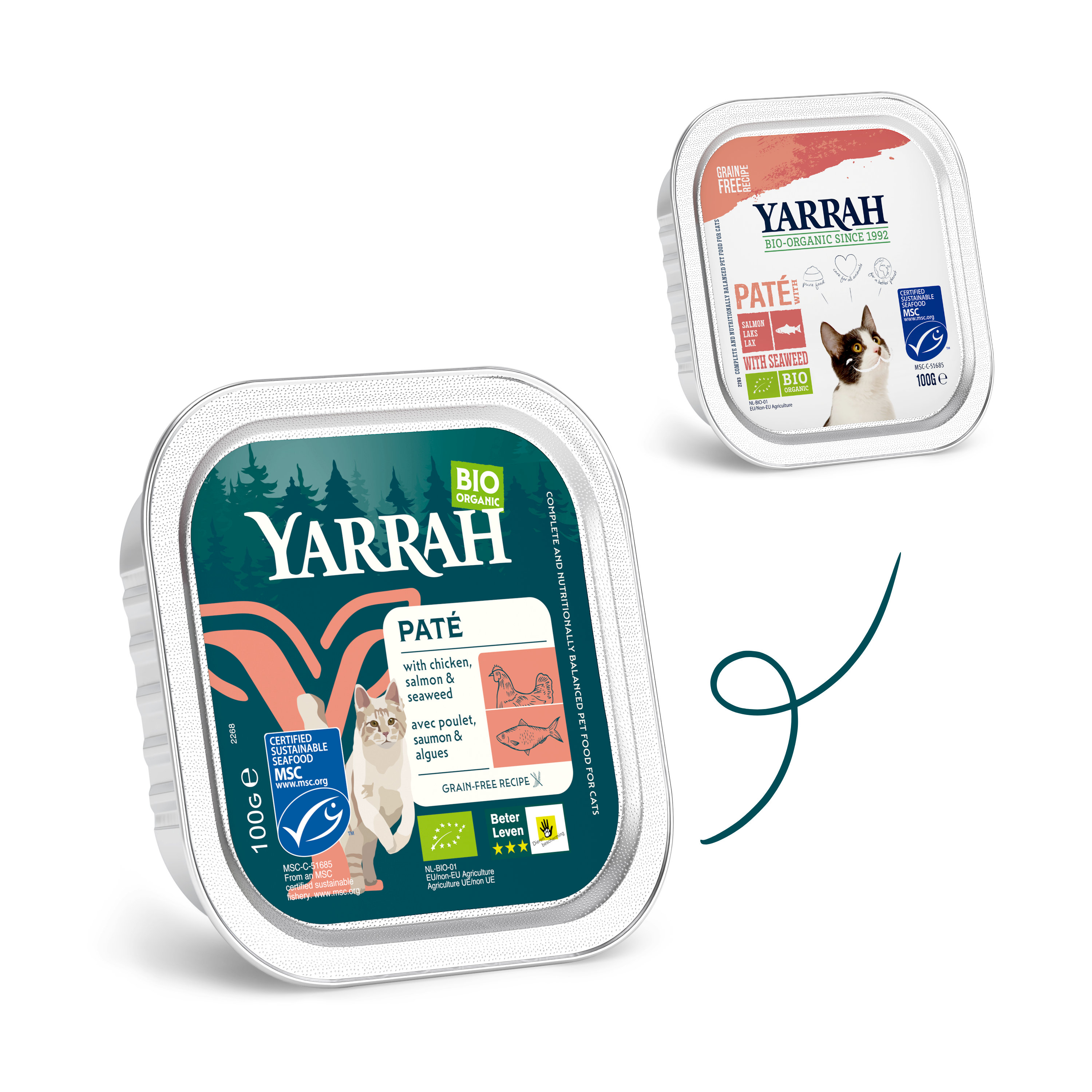 Yarrah cat food bowl of pate with salmon