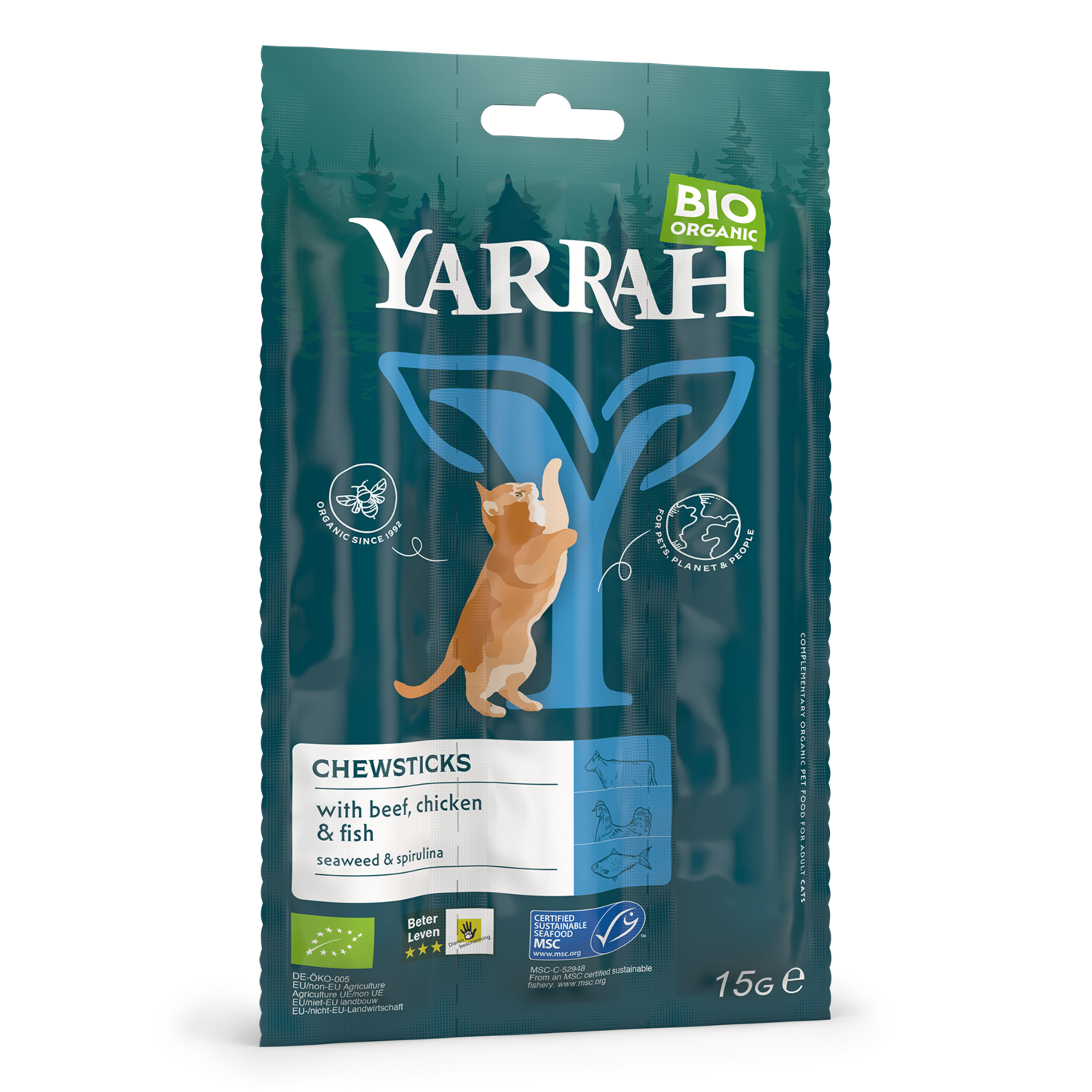 Yarrah organic chewsticks cat