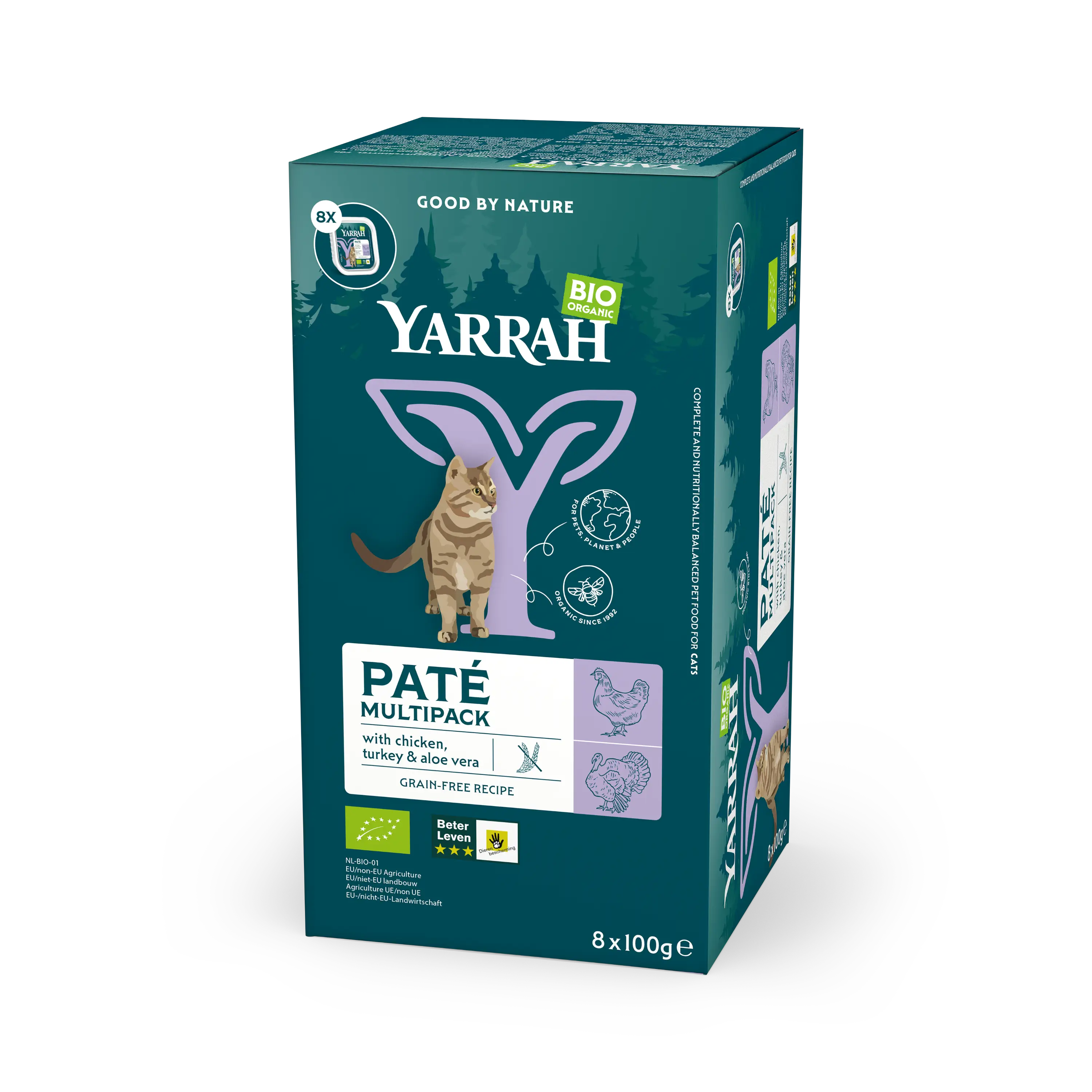 Biologisch kattenvoer paté met kip en kalkoen