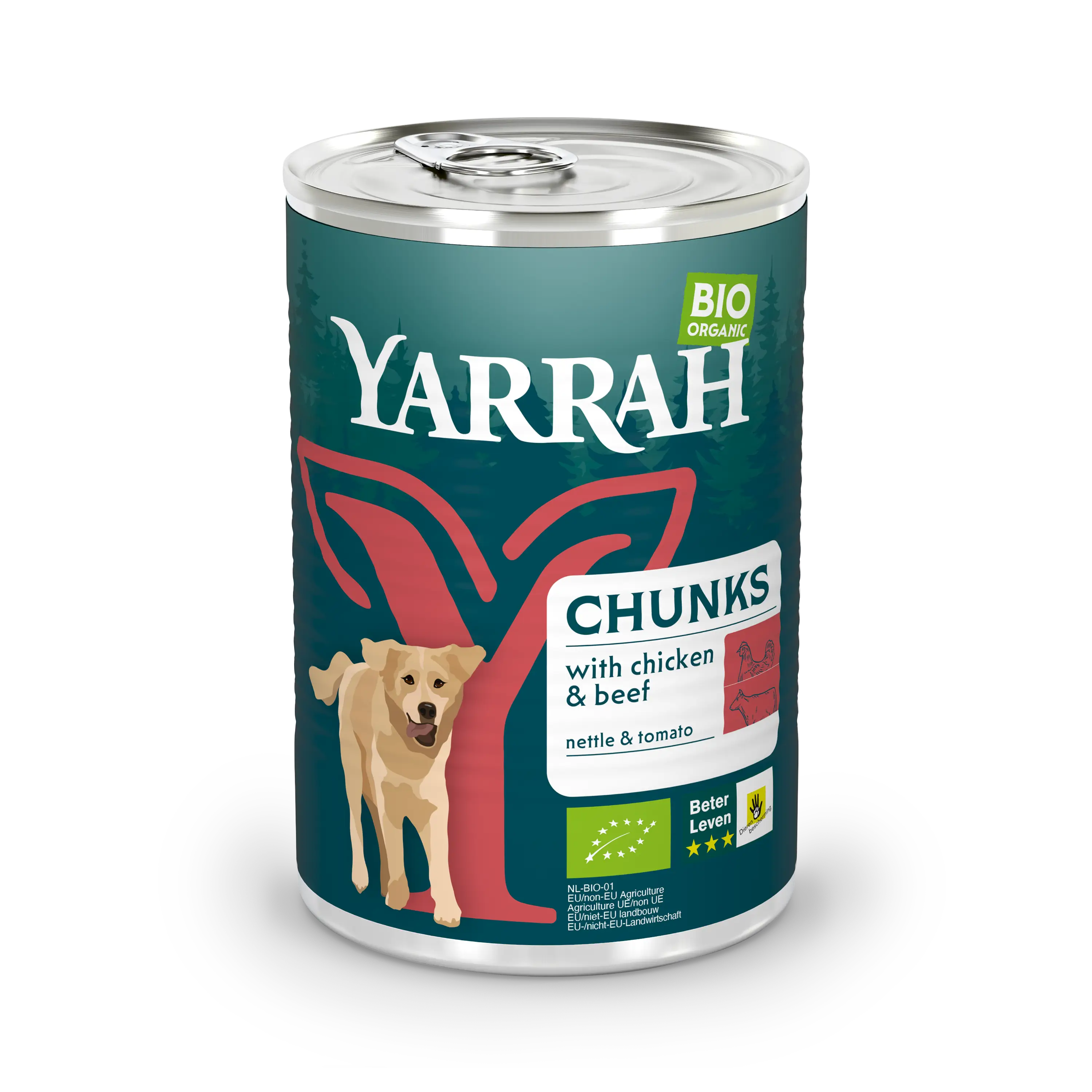 Biologisch hondenvoer chunks met rund